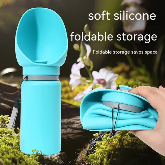 Portable Folding Pet Water Bottle – Leak-Proof Silicone Travel Dispenser for Dogs & Cats