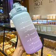 Water Bottle with Straw and Time Markings