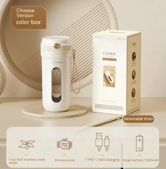 Portable Electric Juicer Cup – Small, Automatic, Home & Travel Ice-Crushing Blender