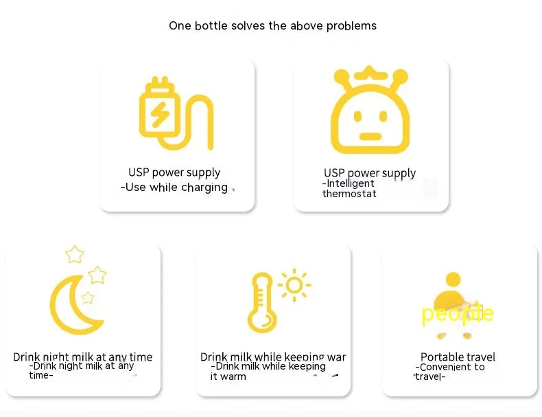 USB Intelligent Temperature Control Portable Milk Bottle Warmer