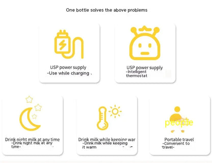 USB Intelligent Temperature Control Portable Milk Bottle Warmer