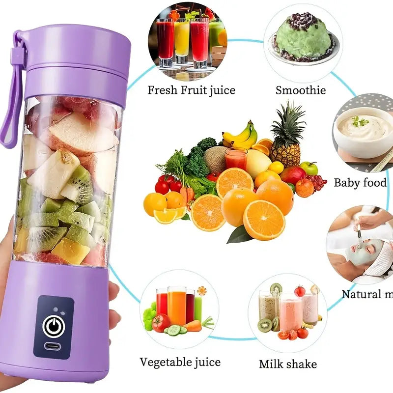 Portable Mini Blender with 6 Blades for Smoothies