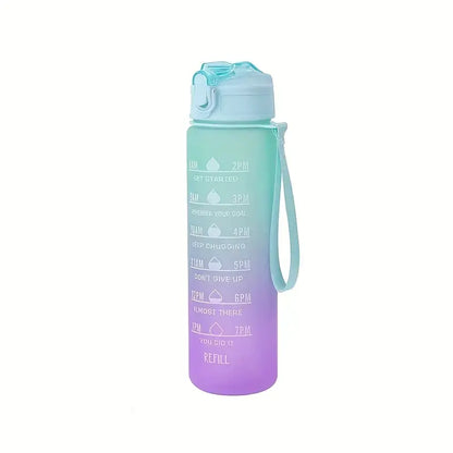 Motivational Water Bottle with Straw & Time Marker