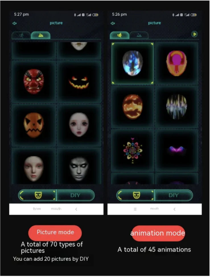 LED Face-Changing Halloween Mask – Full-Color Luminous Party Mask for Festivals & Events