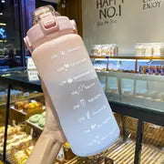 Water Bottle with Straw and Time Markings