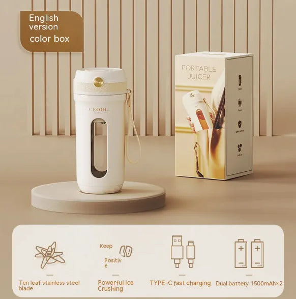 Portable Electric Juicer Cup – Small, Automatic, Home & Travel Ice-Crushing Blender