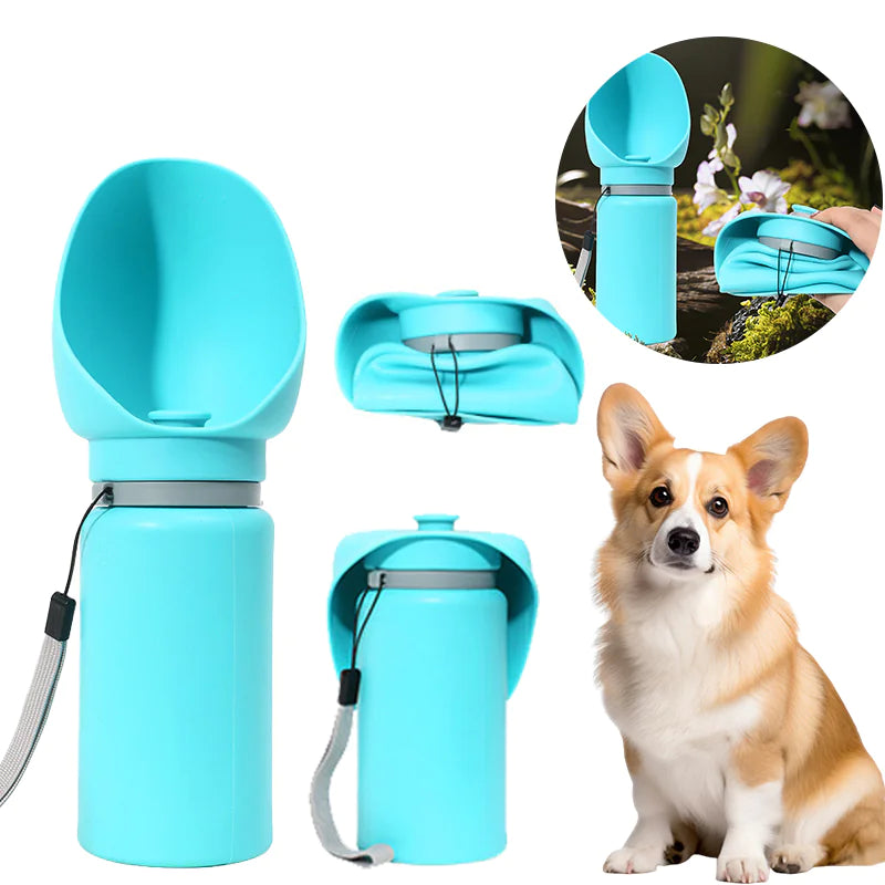 Portable Folding Pet Water Bottle – Leak-Proof Silicone Travel Dispenser for Dogs & Cats