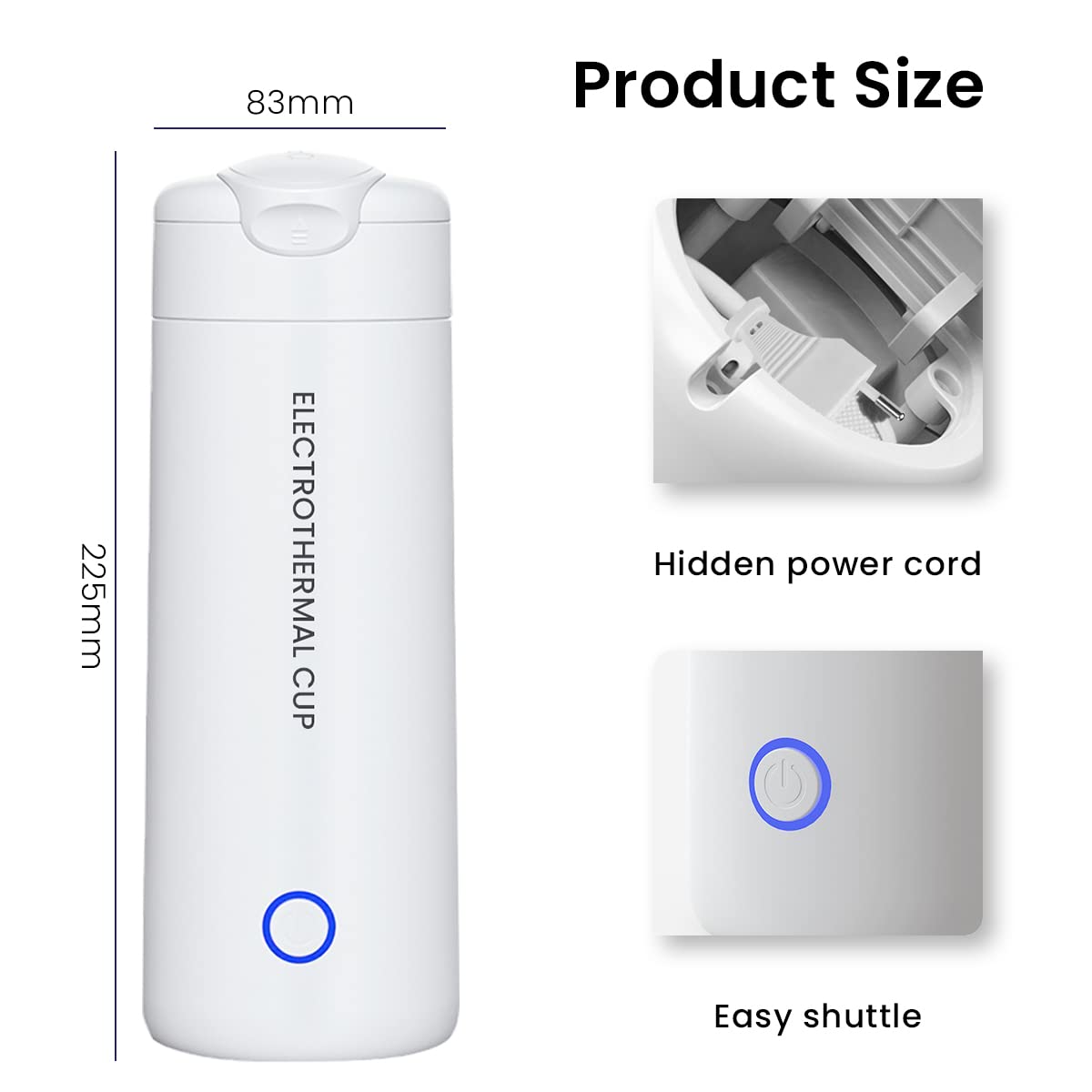 Portable Electric Heating Water Cup with Insulation