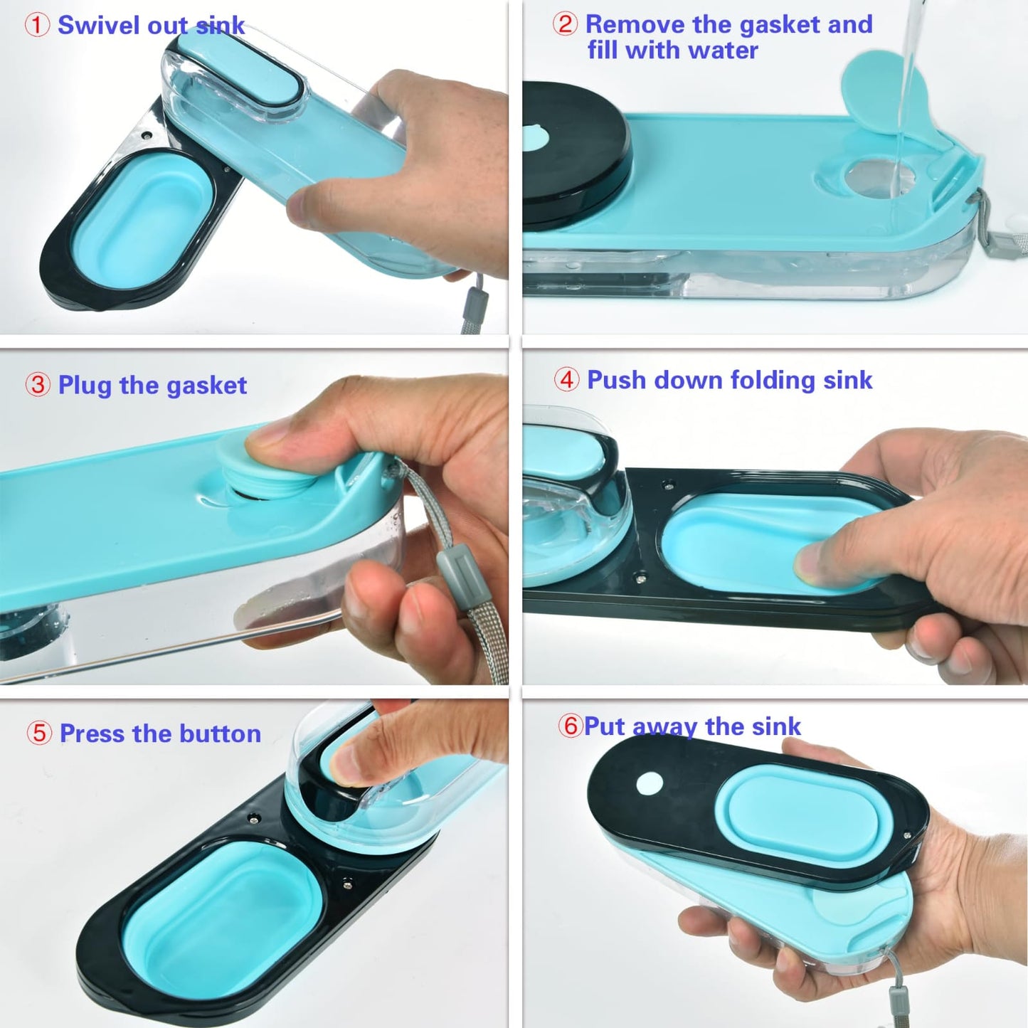 Dog Water Bottle Foldable Dog Water Dispenser For Outdoor Walking