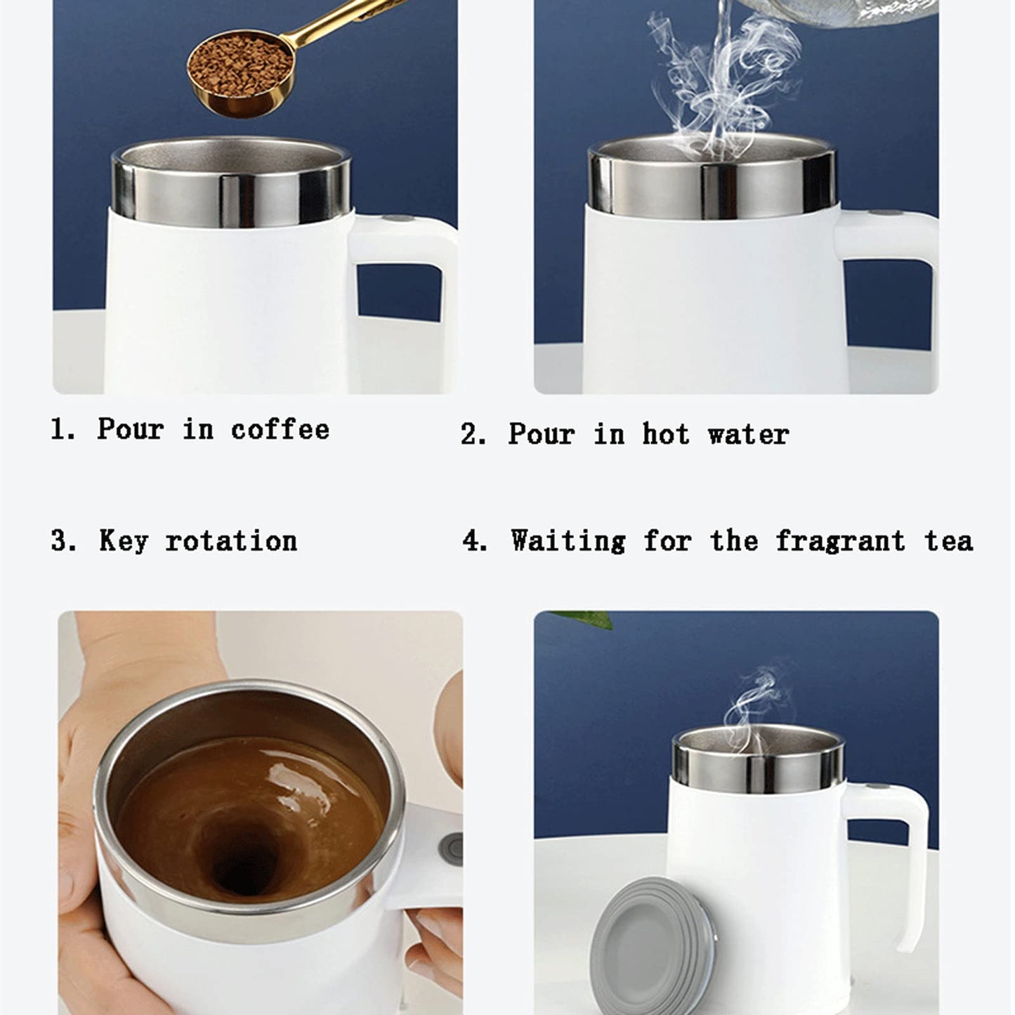 Self-Stirring Magnetic Mug - Rechargeable