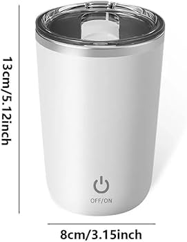 Automatic Stirring Coffee Mug with Lid, Stainless Steel