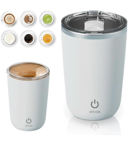 Automatic Stirring Coffee Mug with Lid, Stainless Steel