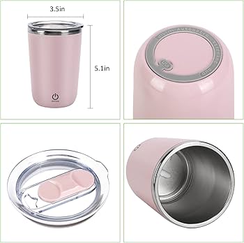 Automatic Stirring Coffee Mug with Lid, Stainless Steel