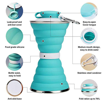 Silicone Folding Sports Bottle with Telescopic Design