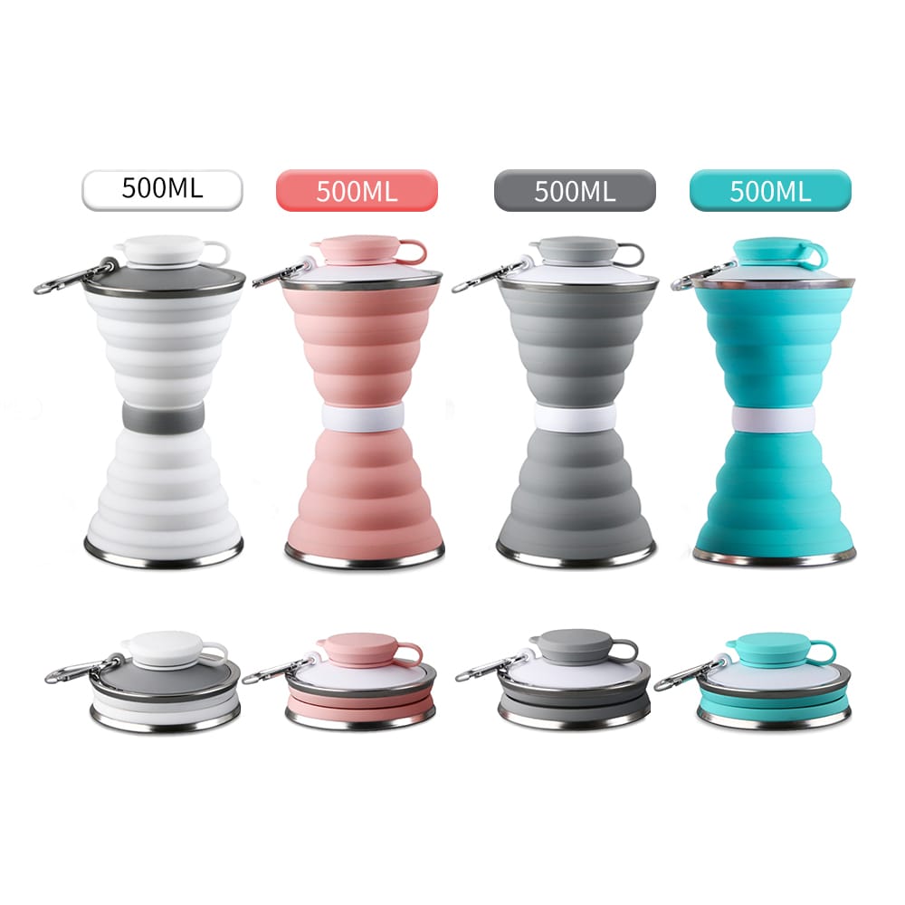 Silicone Folding Sports Bottle with Telescopic Design