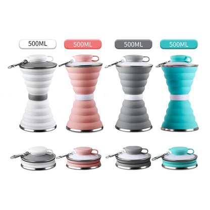 Silicone Folding Sports Bottle with Telescopic Design