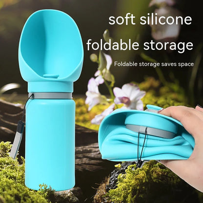 Portable Folding Pet Water Bottle – Leak-Proof Silicone Travel Dispenser for Dogs & Cats