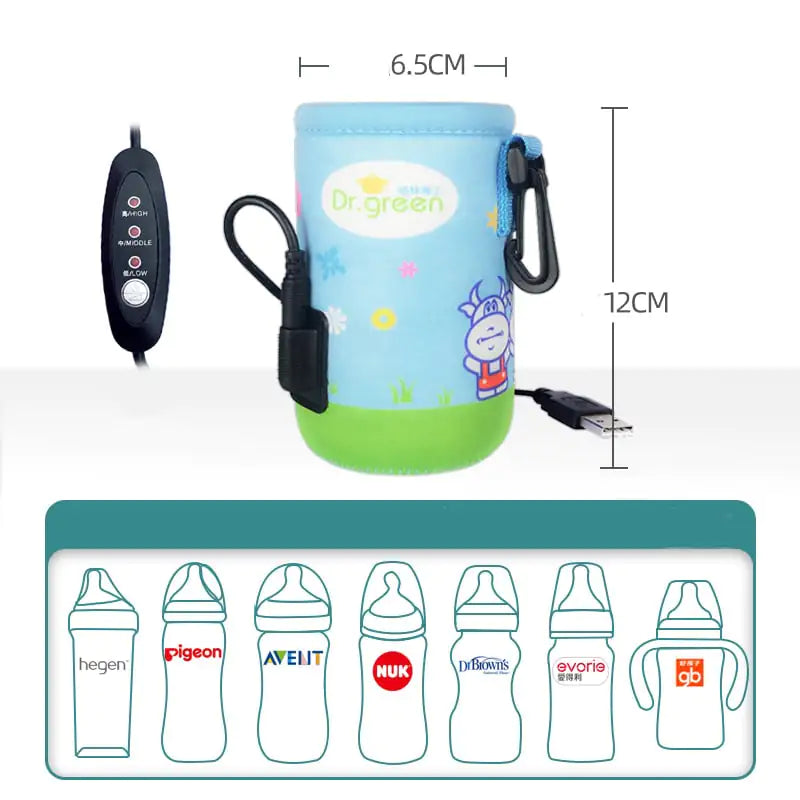 Portable USB Baby Bottle Warmer Heating Jacket